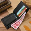 Genuine Leather Men Wallet Premium Product Real Cowhide Wallets For Man Short Black Credit Card Cash Receipt Holder Purse