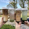 水ボトルジュース用カワイイプラスチックウォーターボトルミルクティーコーヒートリタンスクールリークプルーフドリンクボトルポータブルクリエイティブカップBPA無料220919