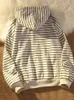 Kadın Hoodies Sweatshirts Fermule Kadın Kore tarzı Hoodies Kızlar için Top Vintage Stripe Uzun Kollu Büyük Boyutlu Sweatshirt Ceket Sıradan Büyük Katlar 220919
