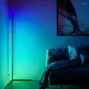 Lampy podłogowe nordycka aluminiowa lampa LED do salonu Wystrój w pomieszczeniach Standing Black White Syceal Lights RGB Light