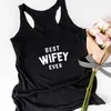 Women's Tanks Casual Vintage Street Style Sleeveless Garment Kawaii Top Tee Wifey Ever Tank Women Fashion Undershirt Singlet Aesthetic