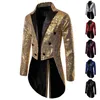 Mens Suits Blazers Shiny Gold Sequins Glitter Tailcoat Suit Jacket Male Double Breasted Wedding Groom Tuxedo Blazer Men Party Stage Prom Costume 220919
