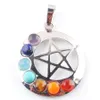 Natuurlijk 7 Chakra Stone Pendant Mediterende figuur Choko -ronde voor sieraden maken DIY kettingaccessoires BN371