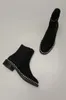 العلامة التجارية الشتوية الفاخرة Opyum Women Boots Leather Leather Black Letter Enter