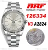 ARF V3 126334 ETA A2824 Automatische heren Watch 41 mm Geflude ring zilveren stok wijzerplaat 904L Oystersteel armband horloges super editie dezelfde serie kaart puretime h8