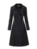 Women's Trench Coats Goth Overcoat Coat Gothic Long Slim Asymmetric Lapel Collar Button Elegant Y2k Streetwear Egirl Vintage Outwears 220916