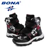 Сапоги в стиле Bona Kids Loop Boys Winter Those круглой Toe Girls Ancle Комфорта 220919