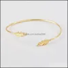 Bangle 4pcs/set Feather Stars Moon Olive Branch Crystal Open Cuff Armband f￶r kvinnor Girl Gold Pl￤tering Justerbar tr￥d Bangle Fashion DHCNR