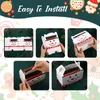 Christmas Decorations Treat Boxes Santa Elf Snowman Elk Xmas Cardboard Present Candy Cookie With Handles Holiday Party Favor S Mxhome Amiwv