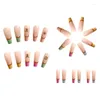 Накладные ногти телесного цвета с прессом на стразах размера XL, накладные ногти в форме гроба, предварительно разработанный дизайн Z1603474730