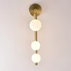 Vit glasboll led vägglampa för vardagsrum kafé sovrum gyllene black metall vägg sconce spegel ljus