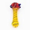 Cool Colorful Thick Glass Pipes Portable Spoon Bowl Dry Herb Tobacco Filter Bong Handpipe Handmade Oil Rigs Smoking Cigarette Holder