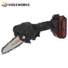 1080 Вт 4 -дюймовая 88VF Mini Electric Chain Saw с 2 % аккумуляторной обрезки деревообрабатывания.