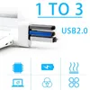 Hög kvalitet för bärbar dator PC Hub USB Rotate Splitter Mini Adapter 3 Ports White