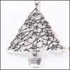 Charms 50 pc's grote maten kerstboom charme trouwen dag charmes hanger in antieke sier bronzen kleur 62x48mm c3 drop levering 2021 jood dhjvo