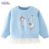 Pullover Little maven Fashion Sweatshirt Blue Flower Fairy Pretty Tops Cotton Comfort and Lovely for Kids 2-7 year 220919