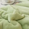 Manta de lana de invierno para adultos, funda de edredón gruesa y cálida, colcha de sofá cama de oficina de viaje de Color sólido de doble cara 220919