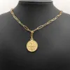100% de aço inoxidável St Benedict Medal Pingente Colar para Women Medalla San Benito Metal Lock Chain Colar Religiosas2735