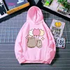 Pullover kawaii Kinderkleding Koffie kat Love Donut Animal Print Pink Hoodie Girls Harajuku Funny Sweatshirt Children Clothing Coat 220919