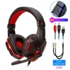 Kulaklıklar Derin Bas LED Işık Oyun Kulaklık HD Mikrofonlu PS4 PS4 PS5 Xbox One 3D Surround Ses Oyun Kulaklığı T220916