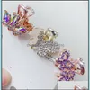 Hair Clips Barrettes Shinny Colorf Zircon Small Hair Clips Fashion Pretty Catch Clip Pearl Czech Rhinestones Hairgrips Headdress Ran Dhdub