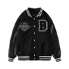 Jackets Men Jackets Sensir School School American PU Leather Stitched Tweed Baseball Suit High Street Oversize Loose Varsity Jacket Men 220919