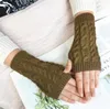 Женские перчатки без пальцев зима теплые половины перчатки скручивание рукавов рукавов De771
