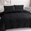 Bedding sets MIDSUM Pure Color Sets Single Double Full Size Skin Friendly Fabric Black Duvet Cover Set For Dormitory Household 220919