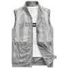 Gilet da uomo Summer Mesh Gilet ad asciugatura rapida Maschile traspirante Multi-tasca Alpinismo Gilet da pesca Gilet da lavoro Giacca senza maniche Abbigliamento uomo 220919