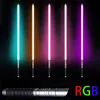 LED SwordSguns Metal Handle RGB COSPLAY DUBBELDED LIGHTABER LASER SWORD 7 Colors Byt Switchable Sound and Light for Boys G5772777