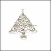 Charms 50 pc's grote maten kerstboom charme trouwen dag charmes hanger in antieke sier bronzen kleur 62x48mm c3 drop levering 2021 jood dhjvo