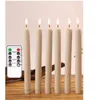 Candles Pack of 6 Battery Operated Flickering Taper With Remote Control 10 Inch Flameless Electronic Candle LED Happy Year 220919