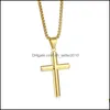 Pendentif Colliers Hommes En Acier Inoxydable Croix Pendentif Collier Or Chandail Chaîne De Mode Hip Hop Colliers Bijoux C3 Drop Livraison 2 Dhgs0