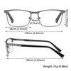 نظارة شمسية من الفولاذ المقاوم للصدأ أعمال القراءة نظارات الرجال نساء urltra-light قراءات المستطيل