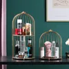 Haken Schmiedeeisen Goldener Vogelkäfig Mehrschichtiges Regal Zuhause Wohnzimmer Schlafzimmer Desktop Kosmetik Lagerregal Nordic Art Makeup Organiz