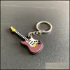 Ключевые кольца Fashion Classic Guitar Keychain Sile Cleag Ring Musical Instruments Подвесные аксессуары для мужчин женщин подарок C3 Drop 2 DH5NJ