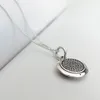 Kobiety Mężczyźni Pave Disc Wisiorek Naszyjnik Autentyczne Sterling Silver Party Biżuteria z Oryginalnym Pudełku Dla Pandora Link Chain Długie Naszyjniki