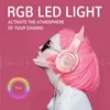 Headsets Onikuma K9 Gaming Headset Casque Cute Girl Pink Cat Ear Stereo hoofdtelefoon met microfoon LED -licht voor laptopcomputer Gamer T220916