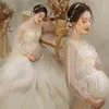 Robes de maternité femme robes de maternité de robe de tulle pour photoshoot en mailles de grossesse de grossesse en perspective de la robe en perspective
