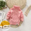 Pullover PHILOLOGY Plush inside pure color winter boy girl kid thick Knitted turtleneck shirts solid high collar pullover fluff sweater 220919