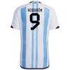 Men Kids Lionel Soccer Jersey 22-23 World Cup Angel Di Maria Kun Aguero Lo Celso Dybala Nicolas Gonzalez Nicolas Otamendi Football Shirt Kits Nation