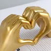 Decorative Objects Figurines Nordic Style Heart Gesture Sculpture Resin Abstract Hand Love Statue Wedding Home Living Room Desktop Ornaments 220919