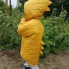 Sevimli çocuklar yürümeye başlayan çocuk kız bebek erkek çocuk uzun kollu düz renk kapşonlu fermuar ceket kış sıcak ceket 3d dinozor dış giyim rahat üstler y206275576
