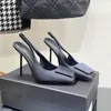 Sandalias finas de tacón alto de diseñador de lujo, sandalias de seda para mujer con cordones en el tobillo, tacones altos azules y amarillos, fiesta de moda Sexy elegante negra