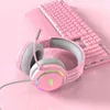 Fones de ouvido para jogadores com o fone de ouvido com microfone hd microfone em torno da super base RGB Backlight PC Wired Gaming Headphones T220916