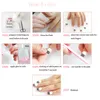 Unghie finte 24 pz/set Semplice Unghia Francese Trucco Acrilico Ballerina Nail Art Punte Con Colla Lungo Manicure Bara Falso