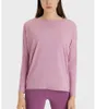 L-88 Långärmad skjorta Kvinnor Yoga Sports Tops Fitness Shirts Bum-täckande längd Sweatshirts Super Soft Relaxed Fit Autumn and Winter Top Tee Back In Action Logo