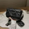 les sacs pour femmes peuvent être personnalisés et mélangés par lots simple sangle en treillis rhombique trois en mère chignon farci à la vapeur