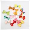 H￥rkl￤mmor Barrettes 100st/ Lot Mini Bow Hairgrips Kids Sweet Girls Solid Dot/ Stripe Printing Hair Clip Hairpins Styling Too Drop D DHD5M