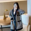 Kvinnor S KNITS TEES CARDIGANS COAT Single Breasted V Neck Kint tröja Vintage Casual Loose Elegant Femme Streetwear 220919